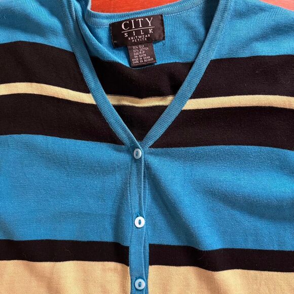 City Silk Women's Striped Cardigan - Picture 3 of 3